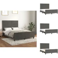 vidaXL Letto con testiera in velluto grigio scuro 140x200 cm - Letti & Reti