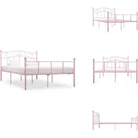 vidaXL Struttura letto in metallo rosa 140×200 cm - Letti e strutture letto
