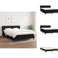 vidaXL Letto a molle con materasso nero 140x190 cm in tessuto - Letti e strutture letto