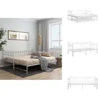 vidaXL Struttura per divano letto allungabile in metallo bianco 90x200 cm - Letti e strutture letto