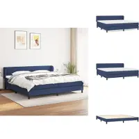vidaXL Letto a molle con materasso blu 200x200 cm in tessuto - Letti & strutture letto