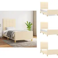 vidaXL Struttura letto con testiera in tessuto panna 90x200 cm - Letti e strutture letto