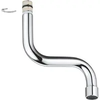 GROHE Bocca S 13385, per miscelatore monocomando Eurosmart per lavello a parete, orientabile, sporgenza 113 mm, cromo