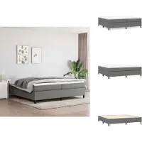 vidaXL Letto a molle con materasso grigio scuro 200x200 cm in tessuto - Letti & strutture letto