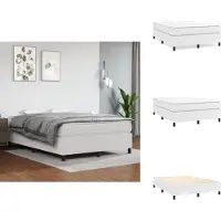vidaXL Letto a molle bianche 140x200 cm in Pelle finta - Letti & strutture letto