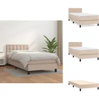 vidaXL Materasso letto a molle cappuccino-marrone 100x200cm in Pelle finta - Letti e strutture letto