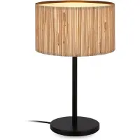 Briloner Slama lampada da tavolo, paralume in alghe marine, interruttore a cavo, stile boho, attacco E27, naturale, Ø25 x 41,5 cm