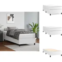 vidaXL Letto a molle con materasso bianco 90x190 cm in Pelle finta - Letti & strutture letto