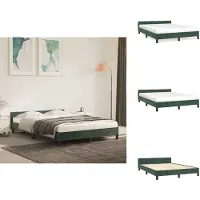 vidaXL Letto con testiera in velluto verde scuro 140x190 cm - Letti & Reti