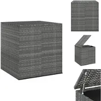 vidaXL Scatola per cuscini da giardino in rattan PE 100x97,5x104 cm Grigio - Scatole da giardino