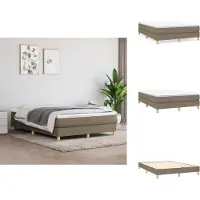 vidaXL Box spring bed taupe 140x200 cm tessuto - Letti e strutture letto