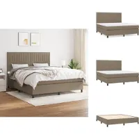 vidaXL Letto a molle con materasso in tessuto taupe 180x200 cm - Letti e strutture letto