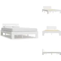 vidaXL Letto in legno massiccio di pino bianco 140x200 cm - Letti e strutture letto