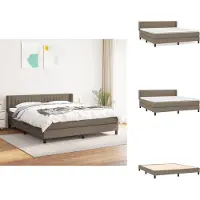 vidaXL Letto a molle con materasso in tessuto taupe 180x200 cm - Letti e strutture letto