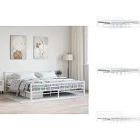 vidaXL Struttura letto in metallo bianco 200×200 cm - Letti e strutture letto