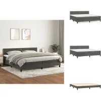 vidaXL Letto a molle con materasso grigio scuro 200x200 cm in velluto - Letti e strutture letto