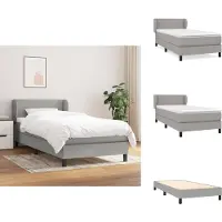 vidaXL Letto a molle con materasso grigio chiaro 90x190 cm in tessuto - Letti & strutture letto
