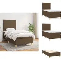 vidaXL Letto a molle con materasso marrone scuro 80x200 cm in tessuto - Letti e strutture letto