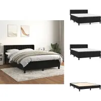 vidaXL Letto a molle con materasso nero 140x190 cm in velluto - Letti & Reti