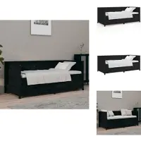 vidaXL Letto da giorno nero 75x190 cm in legno di pino massiccio - Letti e strutture letto