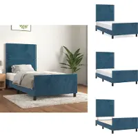 vidaXL Letto con testiera in velluto blu scuro 100x200 cm - Letti & Reti