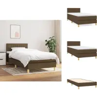 vidaXL Letto a molle con materasso marrone scuro 80x200 cm in tessuto - Letti e strutture letto