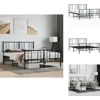vidaXL Struttura letto con testiera e pediera in metallo nero 140x190 cm - Letti e strutture letto