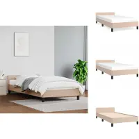 vidaXL Struttura letto con testiera cappuccino-marrone 90x200 cm in Pelle finta - Letti e strutture letto