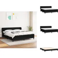 vidaXL Letto a molle con materasso nero 180x200 cm in tessuto - Letti e strutture letto
