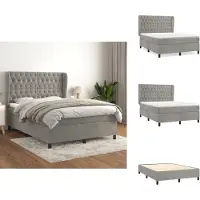 vidaXL Letto a molle con materasso grigio chiaro 140x190 cm in velluto - Letti e strutture letto