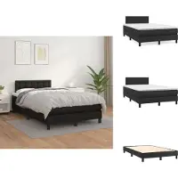 vidaXL Letto a molle con materasso nero 120x200 cm in Pelle finta - Letti e strutture letto