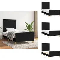 vidaXL Struttura letto con testiera in tessuto nero 90x190 cm - Letti e strutture letto