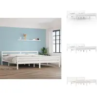 vidaXL Letto in legno massiccio bianco 200x200 cm - Letti & reti