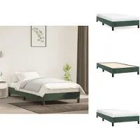 vidaXL Struttura letto verde scuro 100x200 cm in velluto - Letti e strutture letto