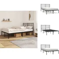 vidaXL Struttura letto con testiera in metallo nero 120x200 cm - Letti e strutture letto
