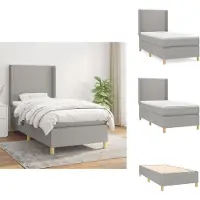 vidaXL Letto a molle con materasso grigio chiaro 80x200 cm in tessuto - Letti & strutture letto