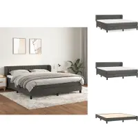 vidaXL Letto a molle con materasso grigio scuro 180x200 cm in velluto - Letti e strutture letto