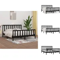 vidaXL Letto in legno massiccio nero 200x200 cm - Letti & reti