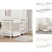 vidaXL Letto a castello bianco 90x200 cm pino massiccio - Letti e strutture letto