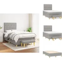 vidaXL Letto a molle con materasso in tessuto grigio chiaro 120x200 cm - Letti & strutture letto