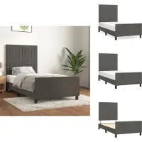 vidaXL Letto con testiera in velluto grigio scuro 80x200 cm - Letti & Reti