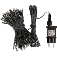 Idena 8325058 80er weiße LED Lichterkette grün 16,0 m