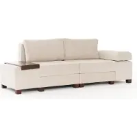 Hannah Home , Perenna Chenille - Crema, divano letto a 3 posti, 100% CHENILLE, crema, 233 x 93 x 83 cm