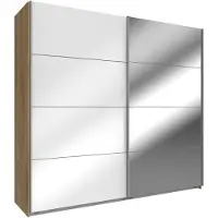 Wimex Armadio Easy Plus ad ante scorrevoli 180x65x210cm in rovere bianco vetro