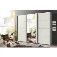 Wimex Armadio ad ante scorrevoli Berna Armadio design selezionabile, bianco, 270x64x236cm