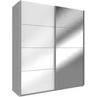 Wimex Armadio Easy Plus ad ante scorrevoli 135x65x210cm bianco con specchio