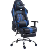 CLP Sedia da ufficio da corsa Limit V2 in Pelle finta con poggiapiedi nero/blu