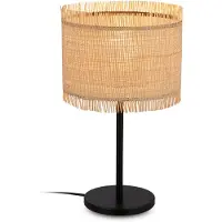 Briloner Lampada da tavolo Borra, colore naturale, paglia, altezza 42 cm