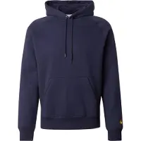 Carhartt WIP - Felpa con cappuccio confortevole - Hooded Chase Sweat Dark Navy Gold per Uomo in Cotone - Taglia M - Blu navy