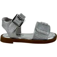 Michael Kors sandali da bambina con logo monogram frontale argento